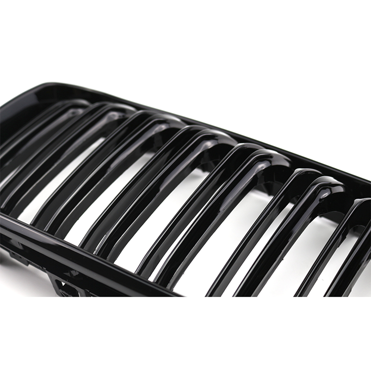 Vehicle Gloss Black Dual Slat Replacement Front Bumper Mesh Grille Car Front Grille for BMW Series 1 F20 2015-2018