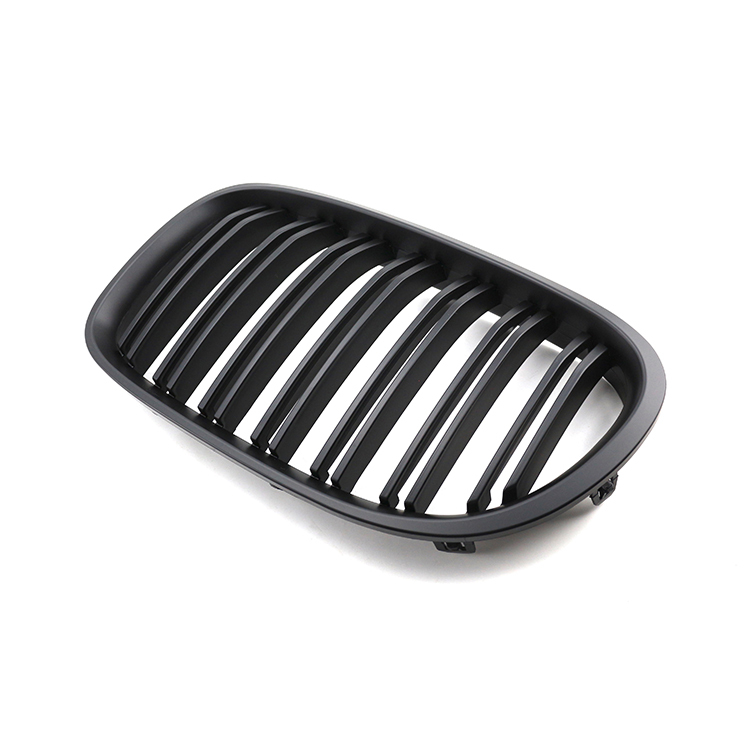 Auto Accessory Matte Black Dual Slat Custom Front Bumper Mesh Grille Car Front Grille Fit for BMW Series 7 F01 2008-2015