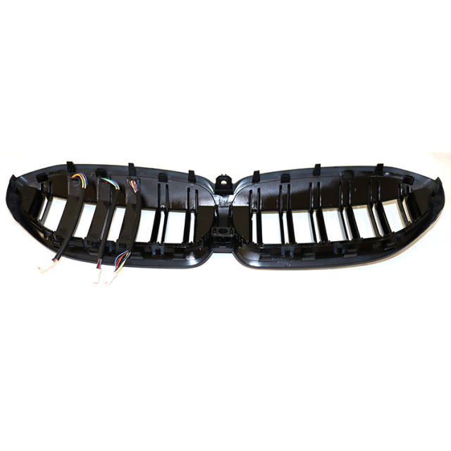 Hot Selling  LED Car Front Grills Gloss Black Doule Slat Grille Car Grill for BMW G20 3 Series
