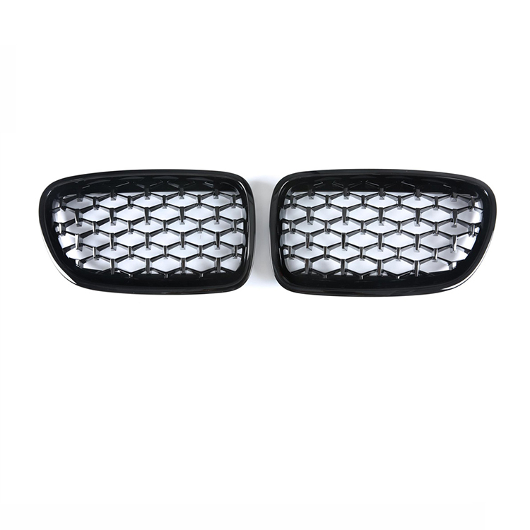 Car Body Kit Front Grille for BMW 5 Series F10/F18 2010-2017 Diamond Black/Chrome Frame With Black/Chrome Point