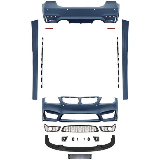 Car Modified Body Kit Rear Diffuser Front Lip for BMW 3Series E90 Modified to M4 2005-2008 With Fog Lamp Hole Style