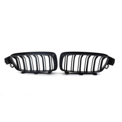 Custom Car Kit Matte Black Dual Slat Front Bumper Mesh Radiator Guard Grille Car Front Grille Fit for BMW F30 2012