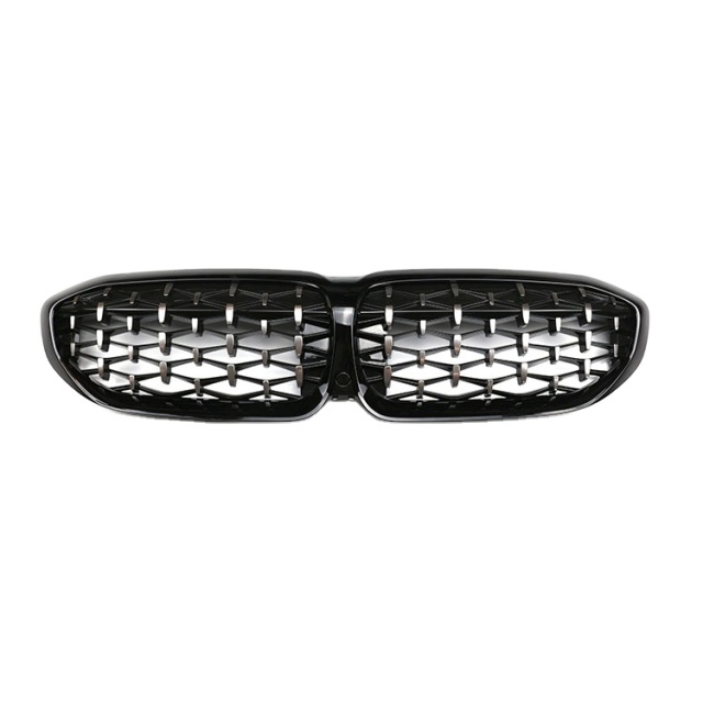 Car Accessory Diamond Half Sliver Upgrade Front Bumper Mesh Grille Car Front Grille Fit for BMW Series 3 G20 2018+
