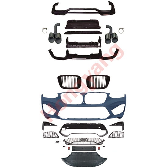 Car Auto Spare Parts Grille Front Lip Spoiler Bodykit for BMW X4 Series G02 Modified to X4M 2018-2021,www.hongyangcorp.com,Car Auto Spare Parts Grille Front Lip Spoiler Bodykit for BMW X4 Series G02 Modified to X4M 2018-2021