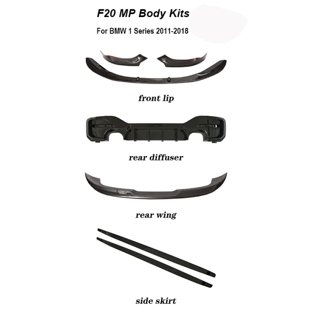Body Kit for Cars F20 M-performance Side Skirt Front Bumper Lip Rear Diffuser Rear Wing Spoiler for BMW 1 Series 2011-2018