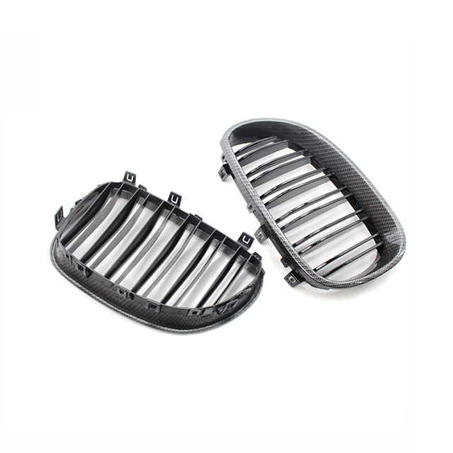 Auto Parts Carbon Look Dual Slat Front Bumper Mesh Radiator Grille Car Front Grille Fit for BMW 5Series E60 2003-2010,www.hongyangcorp.com,Auto Parts Carbon Look Dual Slat Front Bumper Mesh Radiator Grille Car Front Grille Fit for BMW 5Series E60 2003-2010