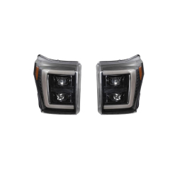 Auto Parts 2 LED Lens White Day Light Lens Smoked&clear Shade Matte Black&chrome Plated Decorative Frame for Ford F250 2009-2014
