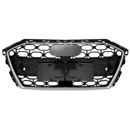 Car Auto Spare Parts Bodykit Grille for Audi A3 Upgrade to RS3 Silver Front Bumper Bright Black Honeycomb 2021 2022 2023,www.hongyangcorp.com,Car Auto Spare Parts Bodykit Grille for Audi A3 Upgrade to RS3 Silver Front Bumper Bright Black Honeycomb 2021 2022 2023