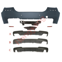 Auto Spare Parts Car Rear Bumper Assy Rear Diffuser Bodykit for BMW 5Series F10 F18 Modified to M-Tech 2011-2017