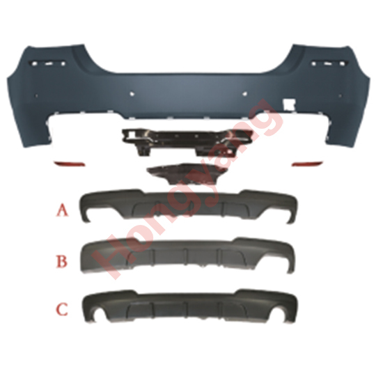 Auto Spare Parts Car Rear Bumper Assy Rear Diffuser Bodykit for BMW 5Series F10 F18 Modified to M-Tech 2011-2017