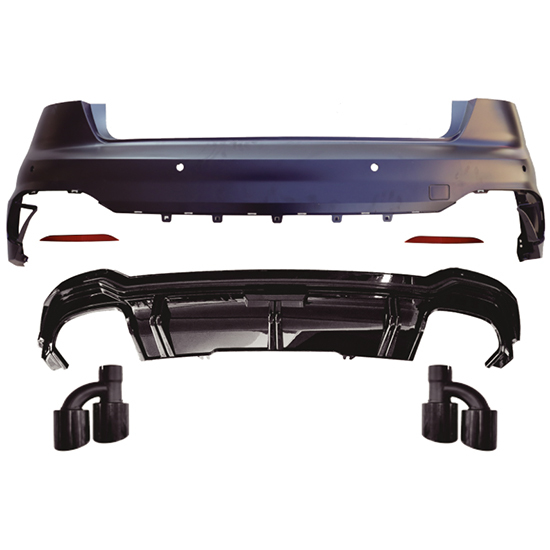 Car Auto Spare Parts Bodykit Rear Bumper Assy for Audi A4  Upgrade to RS4 ABT Silver 2017 2018 2019 2020,www.hongyangcorp.com,Car Auto Spare Parts Bodykit Rear Bumper Assy for Audi A4  Upgrade to RS4 ABT Silver 2017 2018 2019 2020