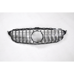 Car Bumper Grille Silver Front Grille for Mercedes Benz C Class W205 2015-2018 GTR Style,www.hongyangcorp.com,Car Bumper Grille Silver Front Grille for Mercedes Benz C Class W205 2015-2018 GTR Style
