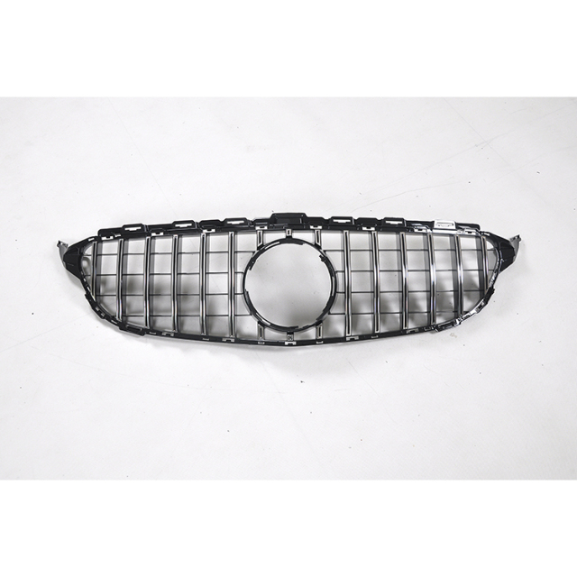 Car Bumper Grille Silver Front Grille for Mercedes Benz C Class W205 2015-2018 GTR Style,www.hongyangcorp.com,Car Bumper Grille Silver Front Grille for Mercedes Benz C Class W205 2015-2018 GTR Style