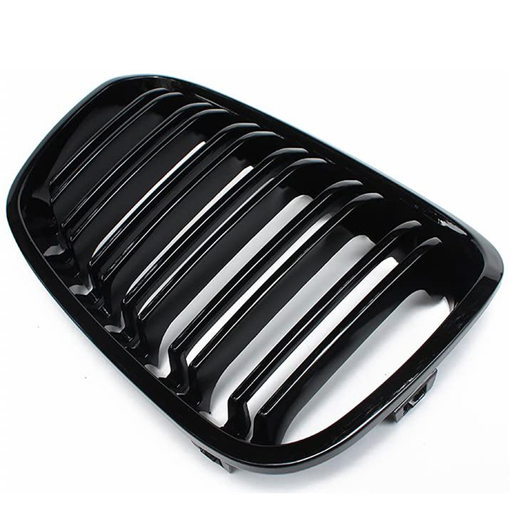 Car Accessories Double Slat Line Gloss Black Car Front Bumper Grille Mesh for BMW 1 Series F20 2012-2014