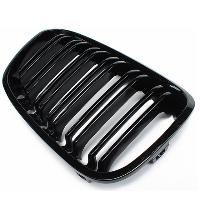 Car Accessories Double Slat Line Gloss Black Car Front Bumper Grille Mesh for BMW 1 Series F20 2012-2014