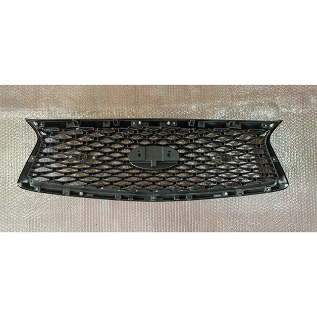 China Car Accessories Front Bumper Mesh Grille Gloss Black W/I 2 CAMERA HOLES Fit for Infiniti Q50 2018-2019