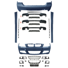 Car Body Kit Front Bumper Car Rear Bumper Rear Diffuser for BMW 3Series E90 Upgrade to M-Tech 2005-2008 With Fog Lamp Hole