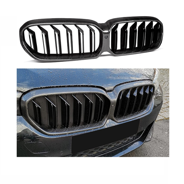 Wholesale Carbon Look Single Slat Front Bumper Mesh Guard Grille Car Front Grille Fit for BMW Series 5 G30 2020