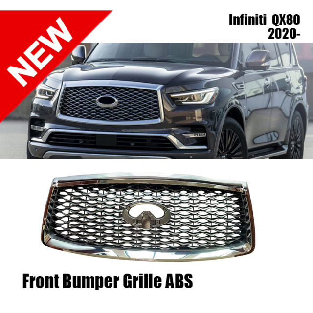 Auto Parts Car Front Bumper Car Front Grille for Infiniti QX80 2018-2024 62310-6GW0A Gray Chrome&Gloss Black,www.hongyangcorp.com,Auto Parts Car Front Bumper Car Front Grille for Infiniti QX80 2018-2024 62310-6GW0A Gray Chrome&Gloss Black