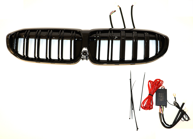 Hot Selling  LED Car Front Grills Gloss Black Doule Slat Grille Car Grill for BMW G20 3 Series