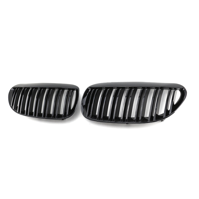 Hot Sale Gloss Black Painted Dual Slat Front Bumper Mesh Grille Car Front Grille for BMW Series 6 E63 2006-2010