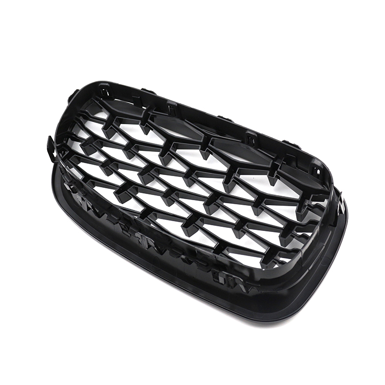 Gmax Automotive Parts Diamond Black Frame with Black Chrome Point Front Car Grille Grill for BMW 5 Series F10 F18 2010-2017