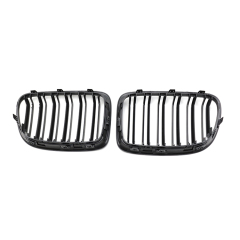 Automotive Modified Double Slat Matte Black Repair Front Bumper Mesh Restoration Grille Car for BMW X1 Series E84 2009-2016