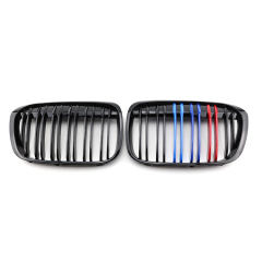 Factory Price Auto Accessories Double Slat Carbon Look/M Color Car Front Bumper Grill for BMW X1Series F48 2015-IN