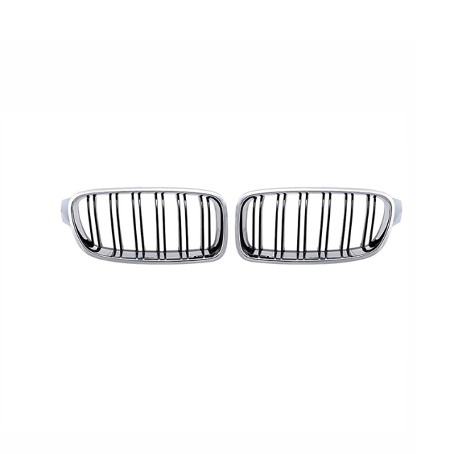 Double Slat Chrome Black