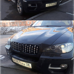 Car Body Kits Diamond Black Front Bumper Mesh Radiator Grille Car Front Grille Fit for BMW Series X5 E70 2008-2014,www.hongyangcorp.com,Car Body Kits Diamond Black Front Bumper Mesh Radiator Grille Car Front Grille Fit for BMW Series X5 E70 2008-2014