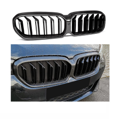 Automotive Carbon Look Single Slat Front Bumper Mesh Radiator Grille Car Front Grille Fit for BMW Series 5 G30 2020