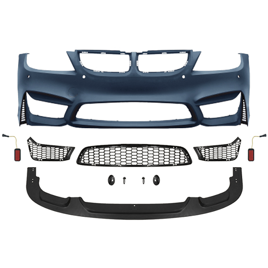 Car Body Kit Rear Bumper Car Side Skirts Car Front Bumper for BMW 3Series E90 Upgrade to M4 2005-2008 All Mesh Style