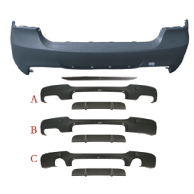 Car Body Kit Rear Bumper Assy Rear Diffuser for BMW 3Series E90 Modified to M-Tech 2005-2012 A/B/C for Rear Diffuser