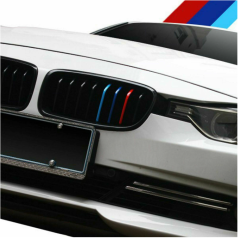 High Quality M-color Stripe Kidney Front Grill Insert Trims for BMW 5 Series E60 2003-2010 Mesh Grill Trim Cover E60