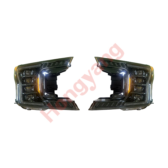 Auto Parts Y4LED Lens Round Decorative Cover Head Lamp Headlights Y Style for Ford F150 2018-2020 Chrome Plated Decorative Frame