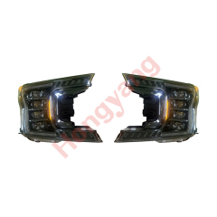 Auto Parts Y4LED Lens Round Decorative Cover Head Lamp Headlights Y Style for Ford F150 2018-2020 Chrome Plated Decorative Frame