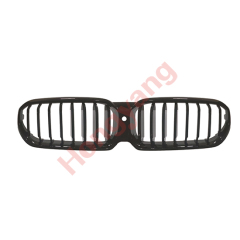 Auto Parts Car Front Bumper Grille Bodykit for BMW 5 Series G30 G38 M-Tech 2021-2023 Grille Single Slat A,Gloss Black/B,Silver