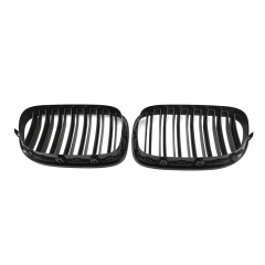 Auto Accessory Matte Black Dual Slat Custom Front Bumper Mesh Grille Car Front Grille Fit for BMW Series 7 F01 2008-2015