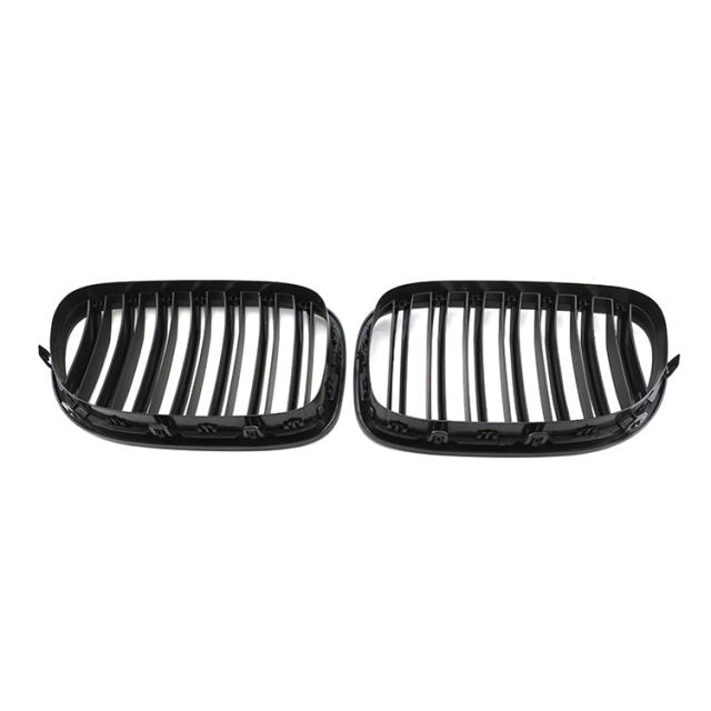 Auto Accessory Matte Black Dual Slat Custom Front Bumper Mesh Grille Car Front Grille Fit for BMW Series 7 F01 2008-2015