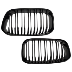 Upgrade F20 Dual Line Matt Black Car Grill for BMW 1Series 2015-2017