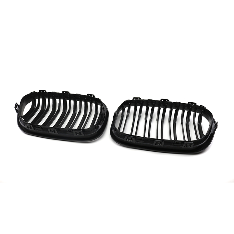 Auto Body Kits Matte Black Dual Slat Front Bumper Mesh Guard Grille Car Front Grille Fit for BMW Series 1 F20 2015-2018