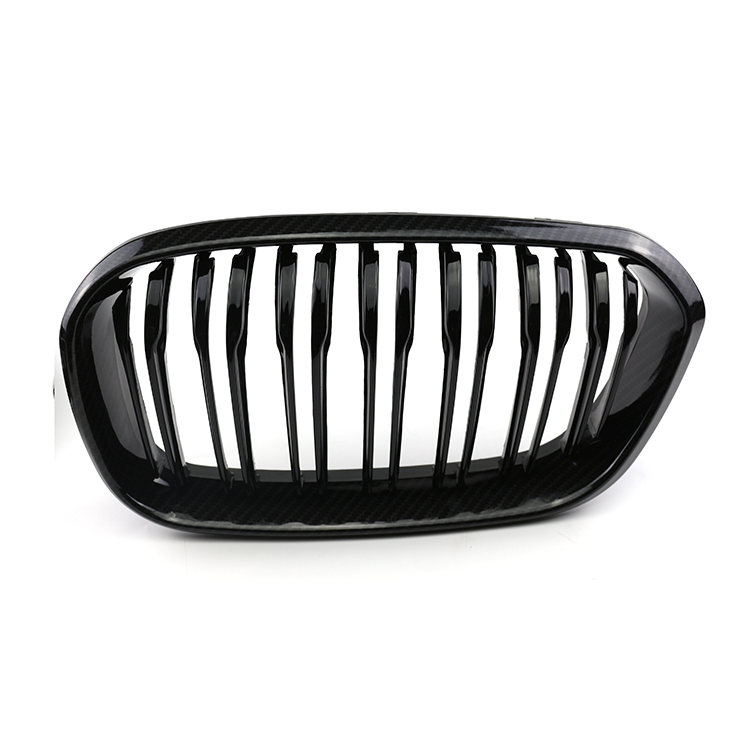 Auto Plastic Ornaments Carbon Look Dual Slat Front Bumper Mesh Grille Car Front Grille Fit for BMW Series 1 F20 2015-2018
