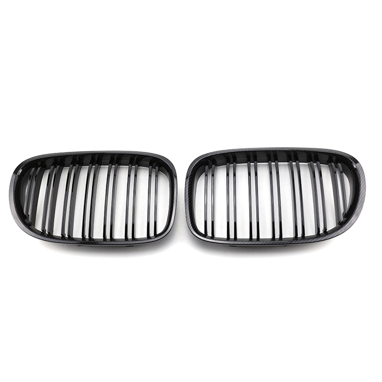 Car Exterior Accessories Auto Front Bumper Grille for BMW 7 Series F01 2009-2012 Double Slat Carbon Look Replacement Factory