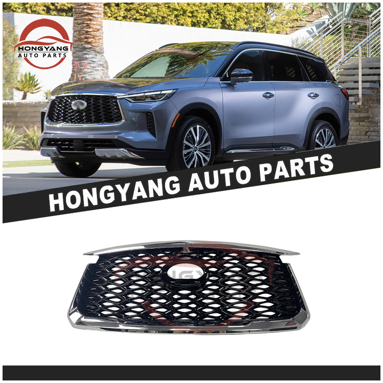 Universal Car Accessories Modified Grille Black Chrome With Camera Hole  for INFINITI QX60 2022-IN 62310-6SX0A  62310-6SX2A,www.hongyangcorp.com,Universal Car Accessories Modified Grille Black Chrome With Camera Hole  for INFINITI QX60 2022-IN 62310-6SX0A  62310-6SX2A