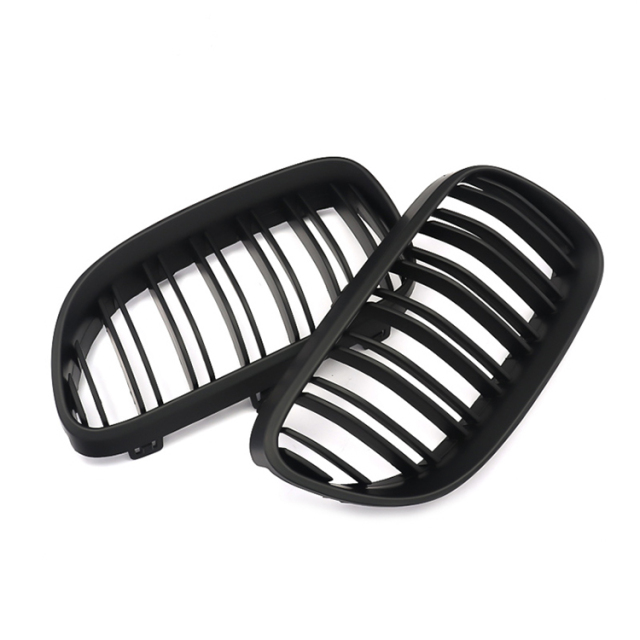 Auto Body Kits Matte Black Dual Slat Front Bumper Mesh Guard Grille Car Front Grille Fit for BMW E92 E93 2010-2013