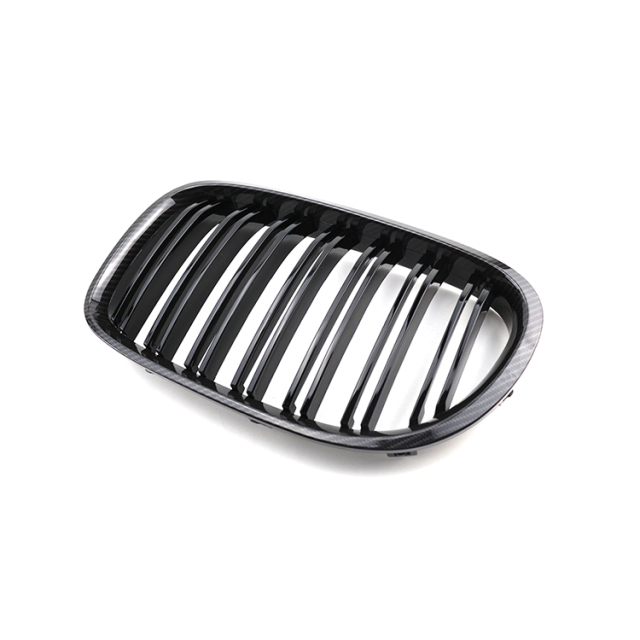 Car Exterior Accessories Auto Front Bumper Grille for BMW 7 Series F01 2009-2012 Double Slat Carbon Look Replacement Factory