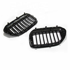 Matte Black Car Front Bumper Grille Double Line for BMW 5 Series G30/G38 2018-2020
