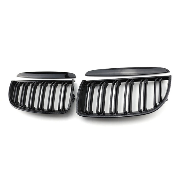 Auto OEM Parts Matte Black Dual Slat Front Bumper Mesh Aftermarket Grille Car Front Grille Fit for BMW Series 3 E90 2005-20