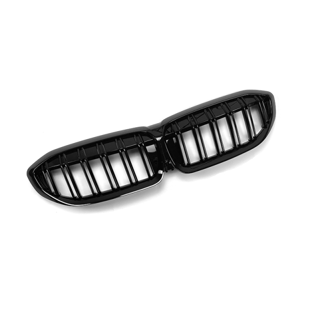 Hot Sale Gloss Black Dual Slat DIY Upper Front Bumper Mesh Grille Car Front Grille Fit for BMW Series 3 G20 2018