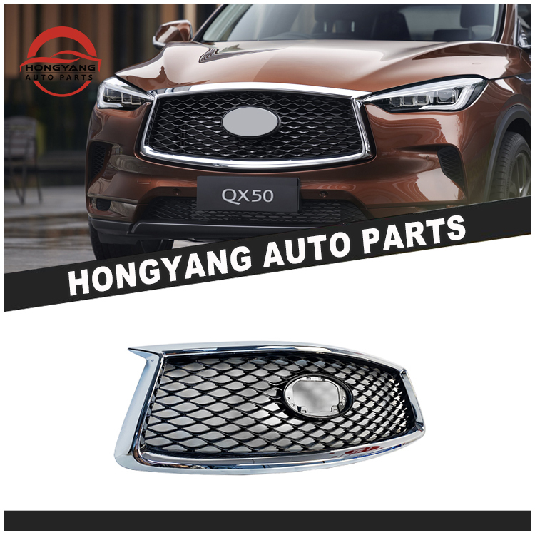 Vehicle Spare Parts Car Front Bumper Grille for Infiniti Q50 2019-2022 Gray Inside+Chrome Frame 62310-5NN0A